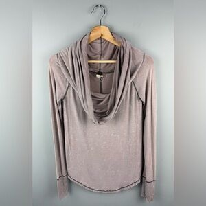 We The Free Mauve Cowl Neck Sweater